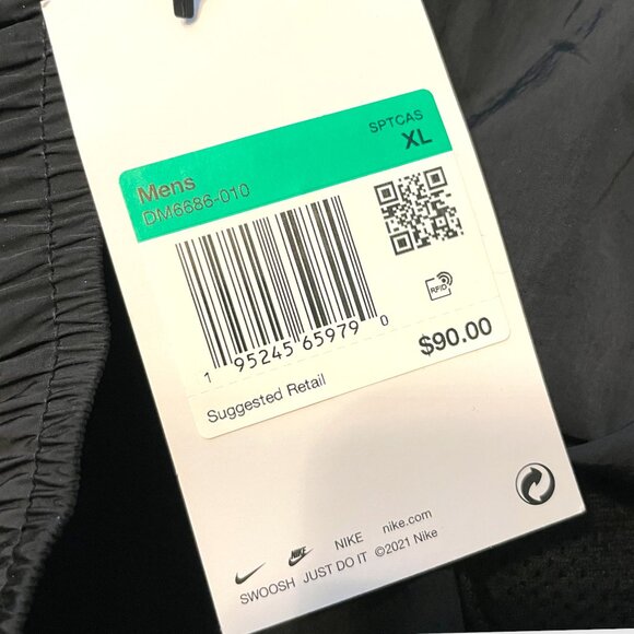 NIKE Men's Black Standard Fit Taper Leg Tear Away Track Pants XL NWT - Picture 10 of 13